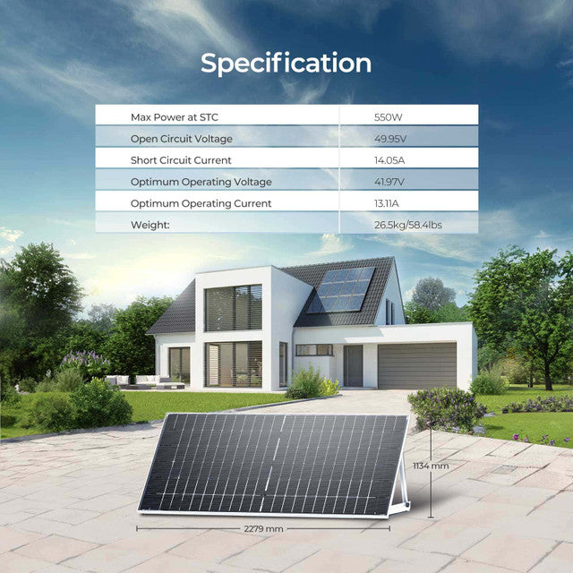 Bifacial 550 Watt Monocrystalline Solar Panel