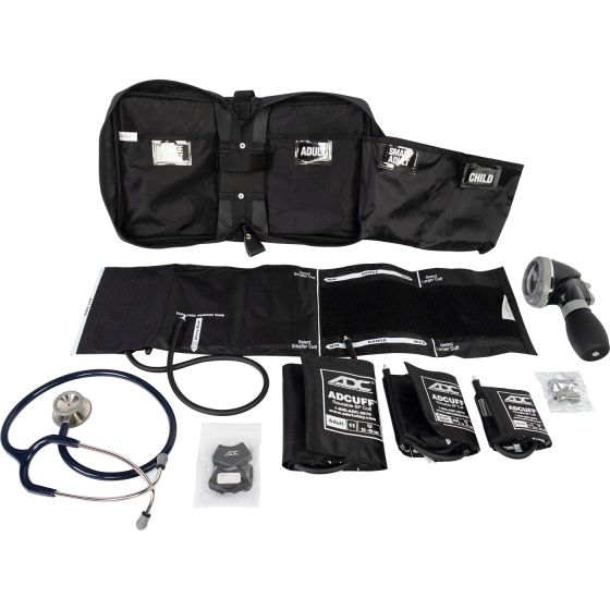 Close-up of ADC stethoscope chest piece and stethoscope components
