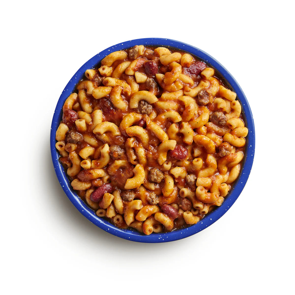 Prepared serving of Mountain House Chili Mac with Beef