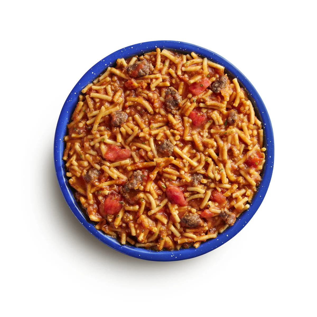 Prepared serving of Mountain House Spaghetti with Beef Marinara