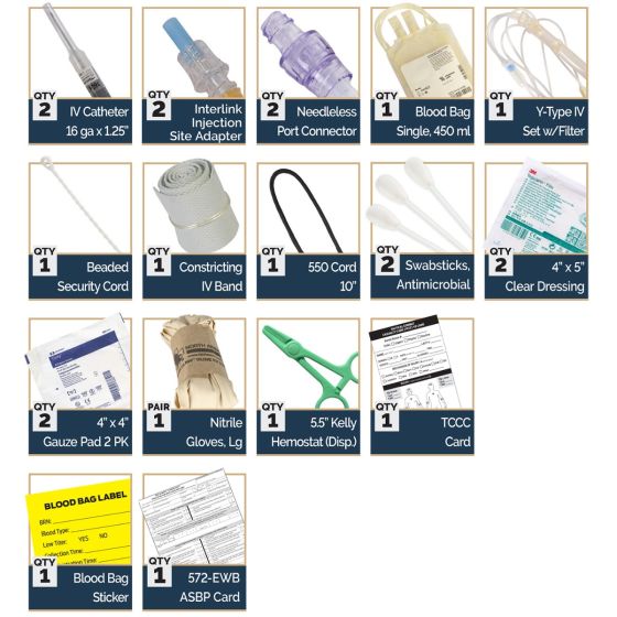 NAR LTOWB administration set kit components