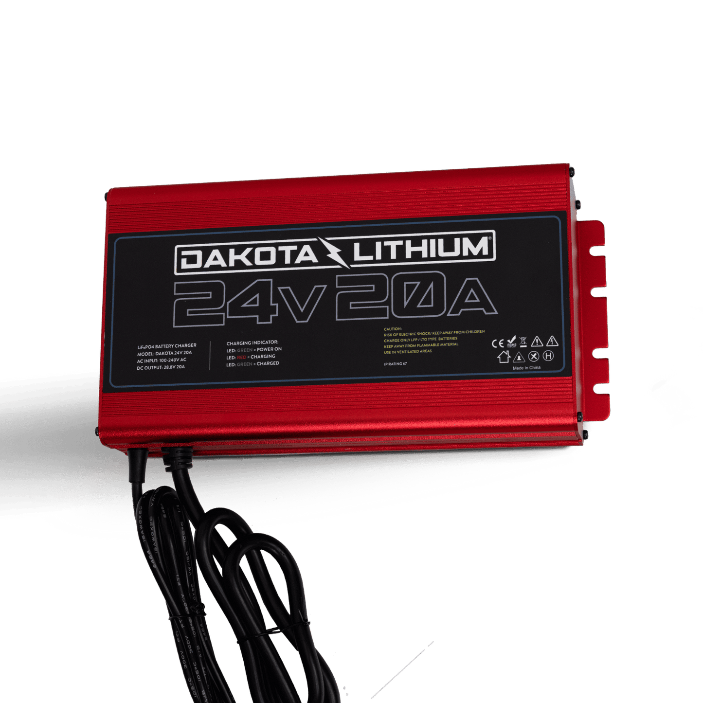 Ultra Fast 24V 20A Waterproof Dakota Lithium LiFePO4 Onboard Battery Charger