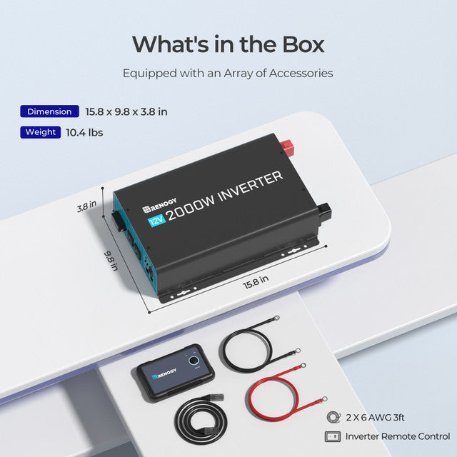 2000W 12V Pure Sine Wave Inverter with Power Saving Mode (New Edition)