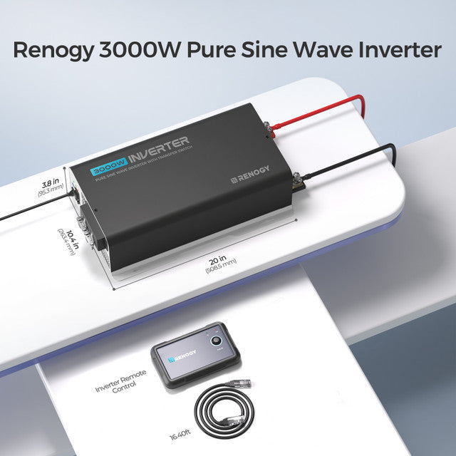 PUH 12V 3000W Pure Sine Wave Inverter with UPS Transfer Switch and Built-in Bluetooth