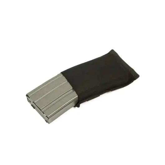 Front view of Blue Force Gear Ten-Speed Single M4 Mag Pouch holding one magazine in black