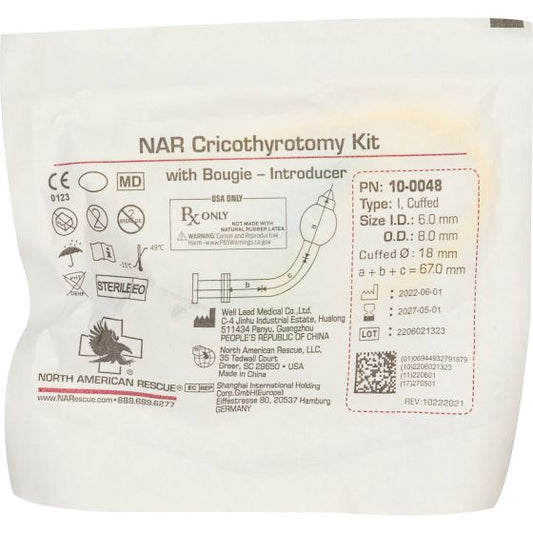 NAR cricothyrotomy kit with bougie introducer
