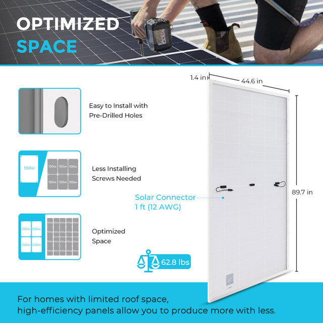 550 Watt Monocrystalline Solar Panel Kit