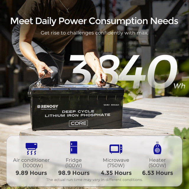 12V 300Ah Core Series Deep Cycle Lithium Iron Phosphate Battery w/Self-Heating