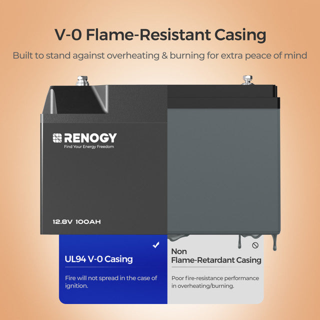 12V 100Ah Pro Smart Lithium Iron Phosphate Battery w/Bluetooth & Self-heating Function