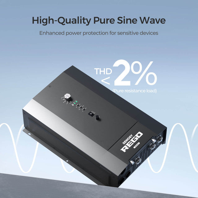 REGO 3000W 12V Pure Sine Wave HF Inverter Charger Split-phase Design